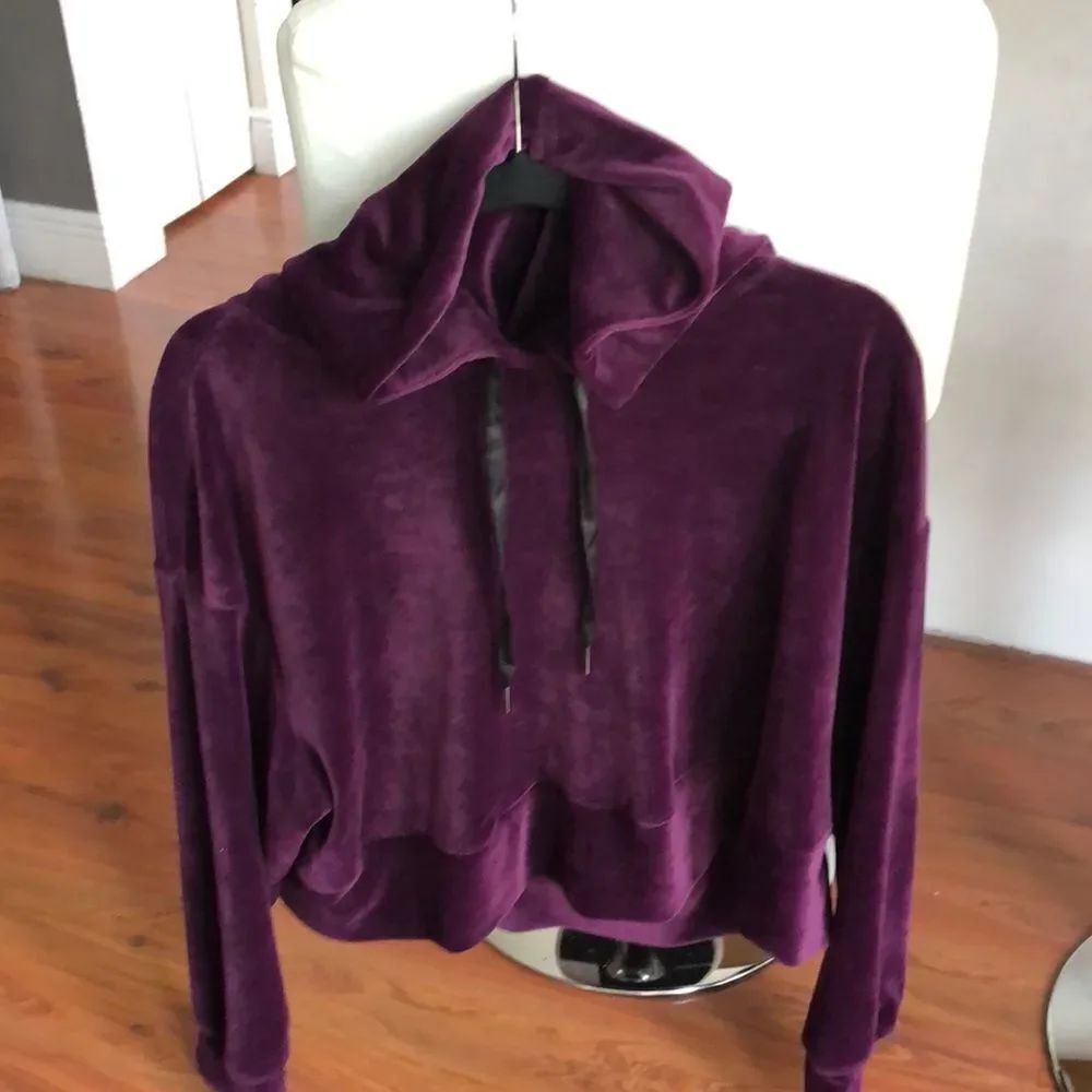 Philosophy eggplant, purple, oversized, cozy, velour, hoodie, sweatshirt M